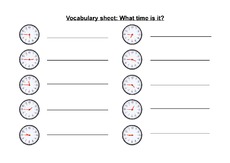 vocabulary sheets